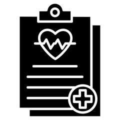 Fototapeta premium Medical Report Glyph Icon