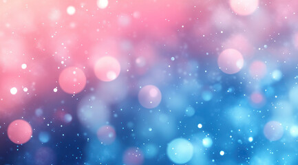 dreamy blend of blue and pink hues creates soft, blurred bokeh background with glowing light spots