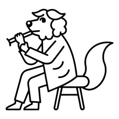 Dog wearing glasses drinking coffee