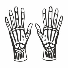 Vintage Hand Skeleton Vector Illustration for Anatomy and Design Projects