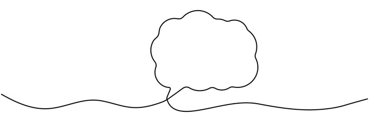 Speech bubble continuous line drawing. Chat linear symbol. Dialogue sign. Vector illustration isolated on white.