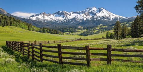 Fototapeta premium Serene Mountain Meadow Landscape