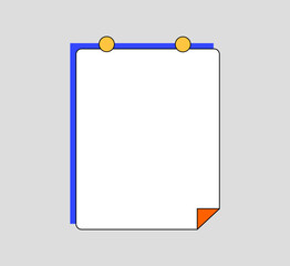 Colorful Blank Note Paper with Pin