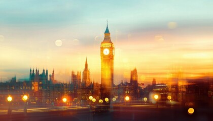 Fototapeta premium Telephoto Shot Of Big Ben In London, Capturing Its Majestic Architecture And Grandeur From A Distance With Perfect Clarity.