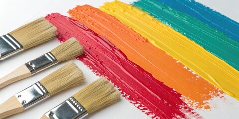 Varying color intensity of painted brush strokes, colorful, intense