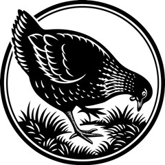 Chicken Silhouette Vector: Farm Animal Illustration"