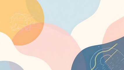 Naklejka premium Abstract Pastel Wave Background: Soft Hues, Organic Shapes, Modern Art