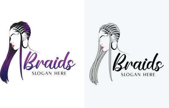 Braids Hair Style Logo -  African Hair vector illustration