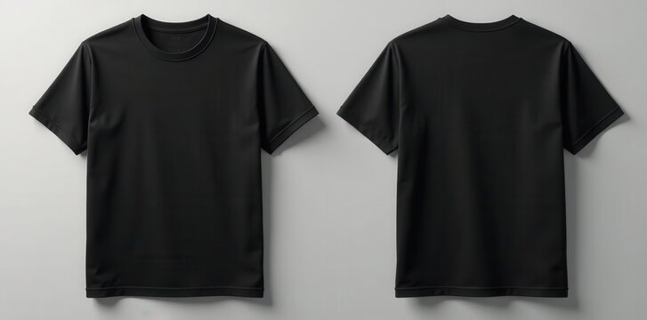 High quality black tee mockup, front & back  Ideal for showcasing designs ,  black,  tshirt