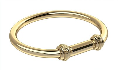 Gold bangle bracelet isolated on white for jewelry or fashion use