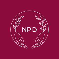 NPD letter logo design vector logo modern alphabet font overlap style. calligraphy designs for logo, Poster, Invitation, etc.