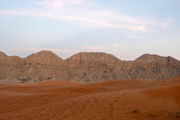 Fossil Rock archeological place in UAE sand desert in Sharjah. 