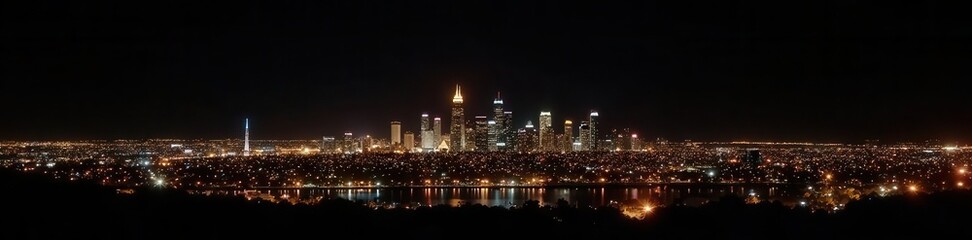 Obraz premium Golden Utah skyline, elegant black background, desert, premium quality, artwork