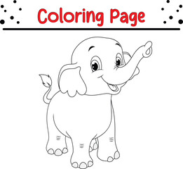 Baby Elephant Coloring Page. Animal coloring page for kids