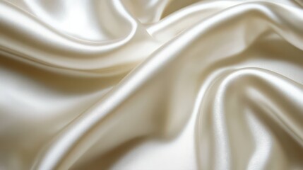 Fototapeta premium A close-up of white cloth with light streaks, shining in the natural light, creating a minimalist, elegant pattern on the surface.