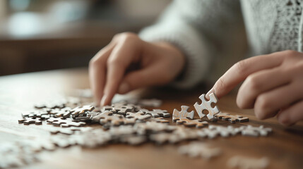 Sorting puzzle pieces by edge and color before assembling