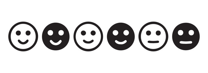 Social media reaction icon. Emoticons set. Emoji faces collection. Vector illustration eps 10