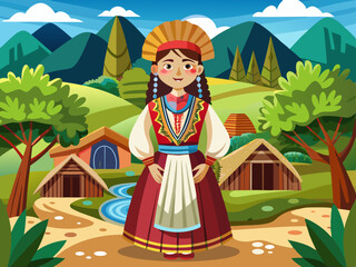 vector of  Local dress