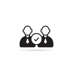business deal icon with shadow on white background