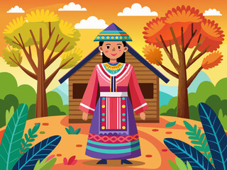 vector of  Local dress