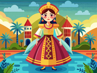 vector of  Local dress