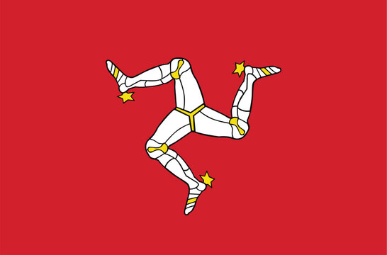Flag of the Isle of Man. National pride of Isle of Man. Vector illustration.