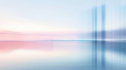 Abstract Coastal Calm: A mesmerizing abstract composition presents a tranquil coastal scene. Soft hues of pink and blue blend seamlessly, evoking a sense of peace and serenity.