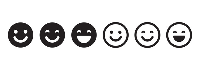 Social media reaction icon. Emoticons set. Emoji faces collection. Vector illustration eps 10