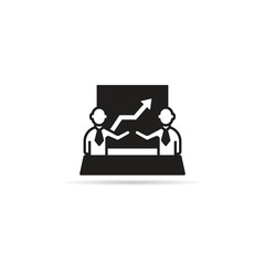 business meeting and graph icon vector illustration