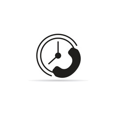 phone and clock icon vector illustration