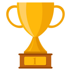 gold trophy cup vector illustration