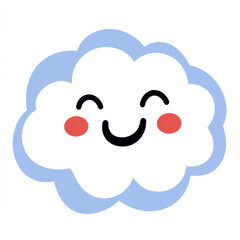 A Cheerful Cloud: A whimsical illustration of a smiling cloud, perfect for evoking feelings of happiness and serenity. Its gentle form and friendly expression invite a sense of calm and joy.