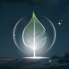 vector illustration of a green leaf