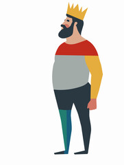Modern Minimalist Geometric King Illustration in Abstract Polygonal Style