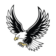 ⚫ Modern Bald Eagle Line Art | Vector Illustration ✍️