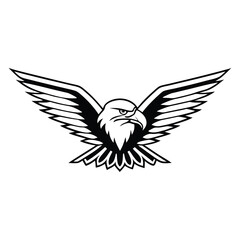 Fototapeta premium ⚫ Modern Bald Eagle Line Art | Vector Illustration ✍️