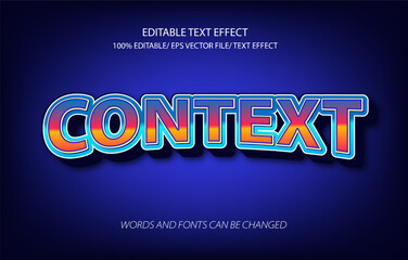 Context editable text effect, 3D editable text.