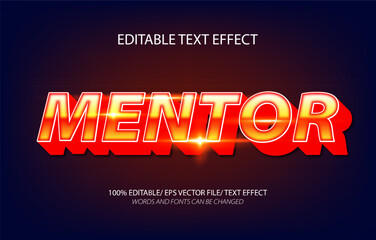  Mentor editable text effect, 3D editable text.