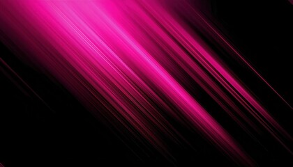 Naklejka premium dynamic diagonal magenta light streaks on black background, futuristic abstract motion effect, perfect for digital art designs