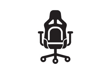 simple gaming chair vector silhouette isolated in white background