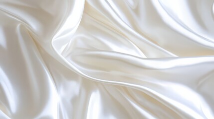 Obraz premium A white satin fabric with soft, reflective streaks, creating an elegant texture under subtle lighting for a chic and modern backdrop.