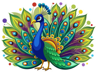 Fototapeta premium vector of Peacock with open wings