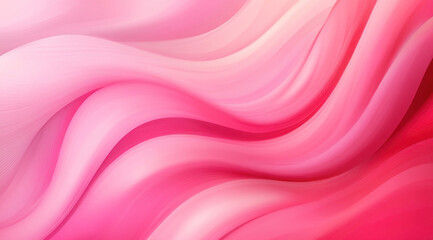 Obraz premium Pink gradient abstract background with flowing wave patterns creating soothing and elegant design. soft transitions between shades of pink add depth and movement to image