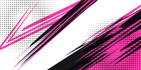 Abstract sporty background with exclusive colors. Abstract racing graphic design, vector design for vehicle wrap, t-shirt, jersey, gamer, esport, racing car, rally, and adventure ready to print. © Selamet