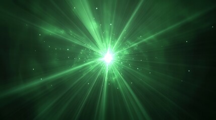 Obraz premium Emerald green light radiates in a celestial burst of energy and mystery