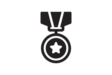 simple medal vector silhouette isolated in white background