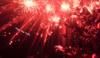 Fireworks display with the words "Happy New Year, 2025