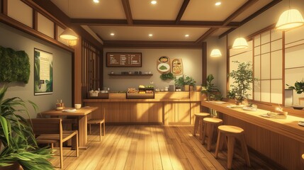 A corner of a Japanese style fresh coffee shop