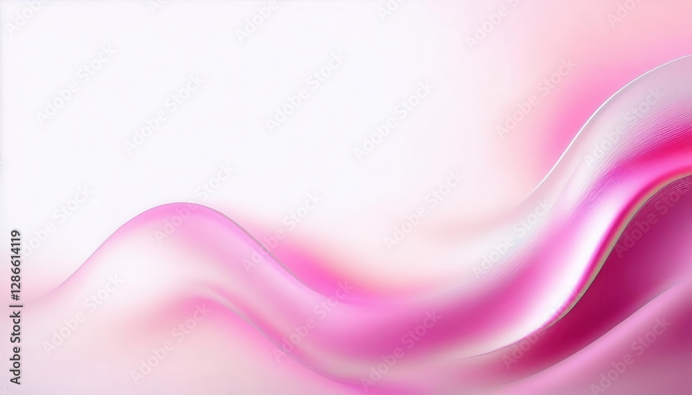 Poster soft pink abstract wave texture with silky gradient, elegant flowing motion, modern digital art for 