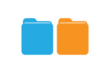 simple file folder icon vector silhouette isolated in white background